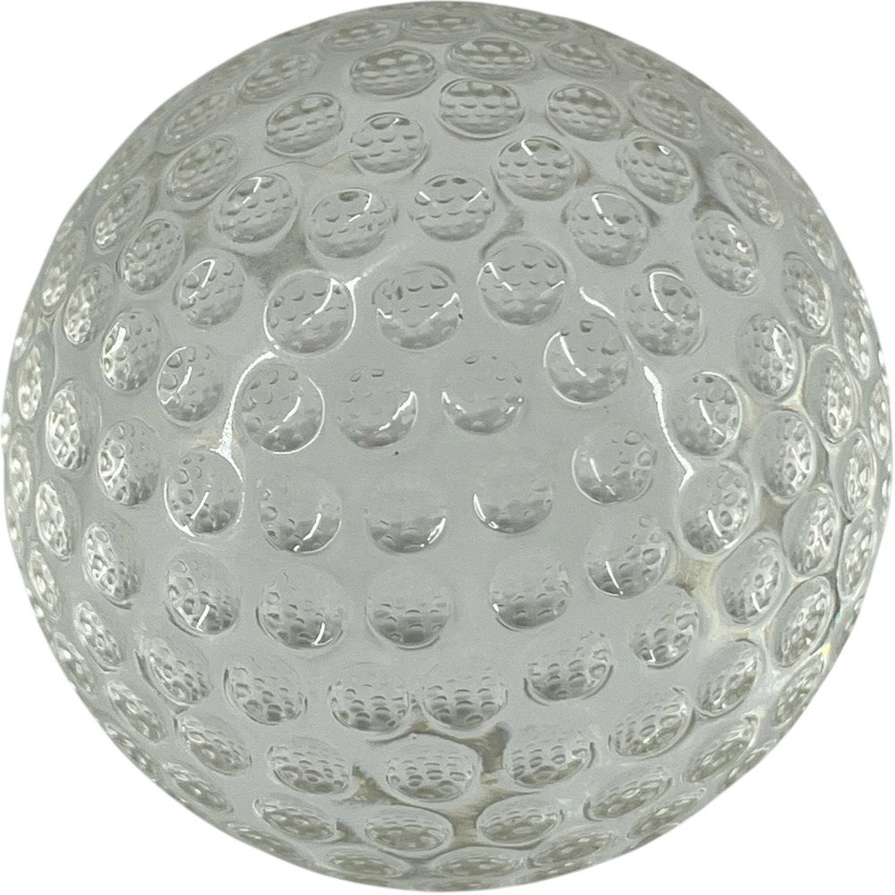 Vintage Clear Solid Glass Golf Ball Paperweight Decorative Desk Accessory